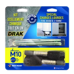 Kit De Scellement Chimique À Expansion Drak Dm10Bl4 Red Head, Diam.16 X L.135 M