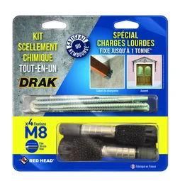 Kit de scellement chimique à expansion Drak Dm8Bl4 RED HEAD, diam. 16 x L.135 mm