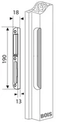 Gâche Centrage Droite Pour Serrure Multipoint Encastrée, Ferco Gris