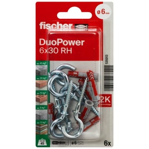 6 chevilles à visser FISCHER Duopower, Ø6 x L.30mm Voir les détails du produit