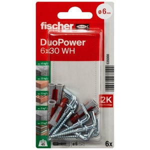6 chevilles à visser nylon, Duopower, Ø6 x 30 mm FISCHER Voir les détails du produit