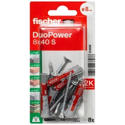 Lot de 8 chevilles et vis, FISCHER, diam.8 x L.40 mm