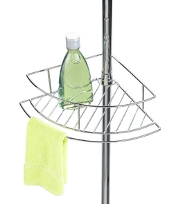 Etagère de bain ou douche d'angle à poser, DOLCEDO, chromé brillant