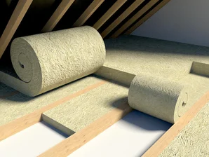 Rouleau laine de roche combles perdus ROCKWOOL Roulrock kraft, Ep.200mm, 2.4x1.2