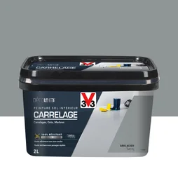 Peinture sol, carrelage Décolab V33, gris acier satiné, 2L