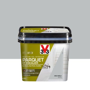 Peinture sol, parquet escalier Décolab V33, gris perle satiné, 0.75L