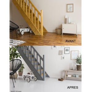 Peinture sol, parquet escalier Décolab V33, gris factory satiné, 0.75L