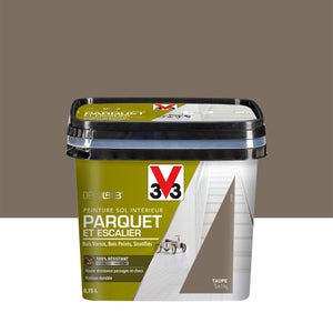 Peinture sol, parquet escalier Décolab V33, taupe satiné, 0.75L