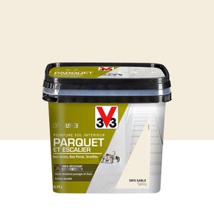 Peinture sol, parquet escalier Décolab V33, gris sable satiné, 0.75L