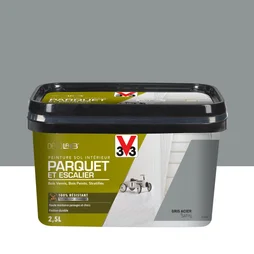 Peinture sol, parquet escalier Décolab V33, gris acier satiné, 2.5L