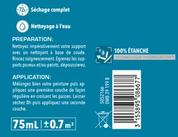 Testeur Peinture Salle De Bains Toute Surface Décolab® V33 Bleu Écume Satiné 0.0