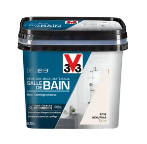 Peinture Salle De Bain Carrelage Meuble Décolab V33 Rose Nénuphar Satiné 0.75L