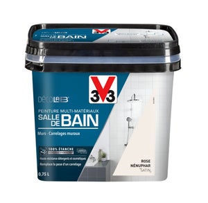 Peinture Salle De Bain Carrelage Meuble Décolab V33 Rose Nénuphar Satiné 0.75L