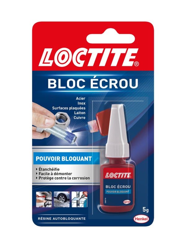 Colle d'assemblage loctite bloc ecrou gel flacon 5g