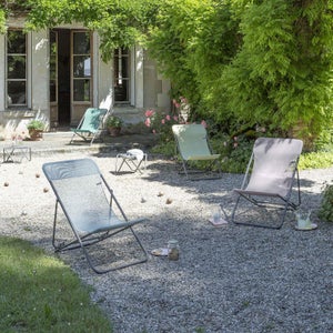 Transat de jardin LAFUMA MOBILIER Batyline en acier gris / argent