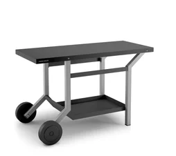 Table Roulante Pour Plancha Forge Adour, Noir Et Gris Clair Mat