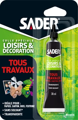 Colle d'assemblage loisirs/déco sader tube 30ml