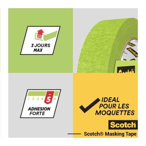 Ruban De Masquage Scotch L.24 Mm X L.41 M Surfaces Rugueuses