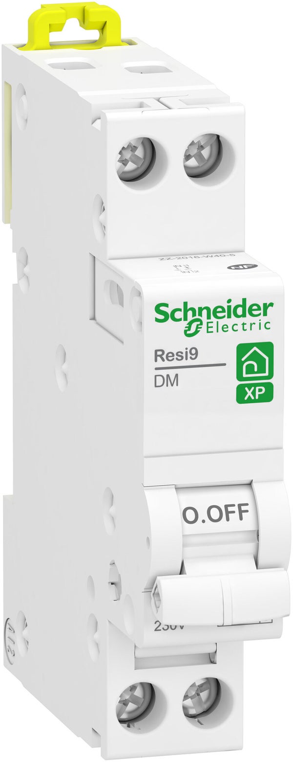 Disjoncteur peignable courbe C phase + neutre 10A Resi9 XP, SCHNEIDER ELECTRIC