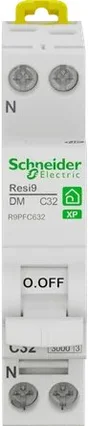 Disjoncteur peignable courbe C phase + neutre 32A Resi9 XP, SCHNEIDER ELECTRIC