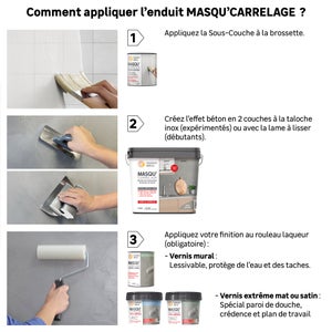 Enduit Masqu'Carrelage Et Mur Maison Deco, Béton, 4 Kg