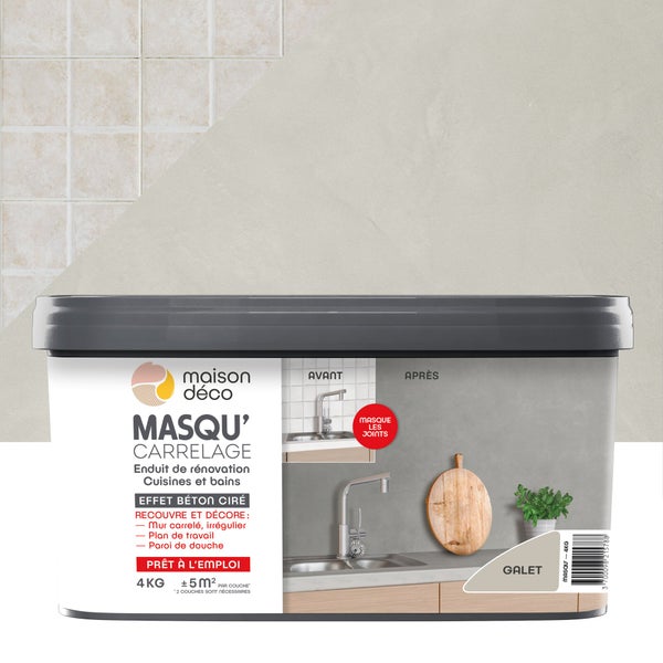 Enduit Masqu'Carrelage Et Mur Maison Deco, Galet, 4 Kg