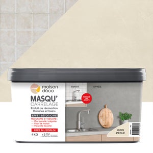 Enduit Masqu'Carrelage Et Mur Maison Deco, Gris Perle, 4 Kg