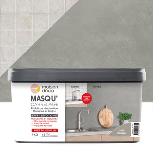 Enduit Masqu'Carrelage Et Mur Maison Deco, Gris Urbain, 4 Kg