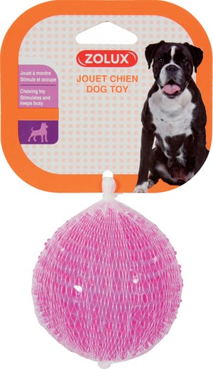 Jouet chien tpr balle picot pop 8cm framboise