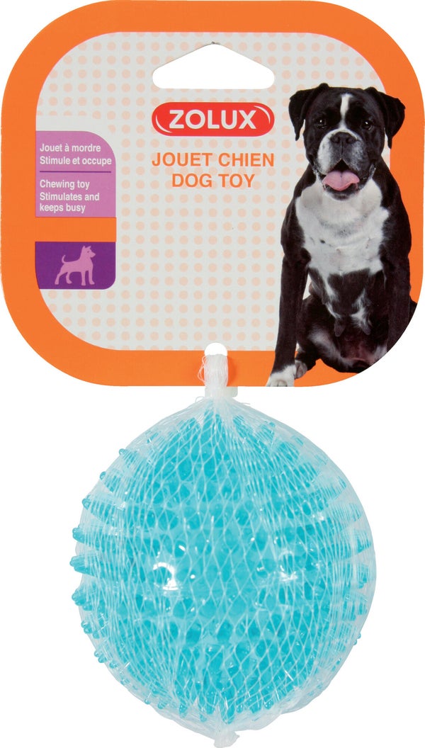 Jouet chien tpr balle picot pop 8cm turquoise
