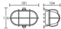 Hublot E27 + Grille, Sans Ampoule, Oval, Blanc