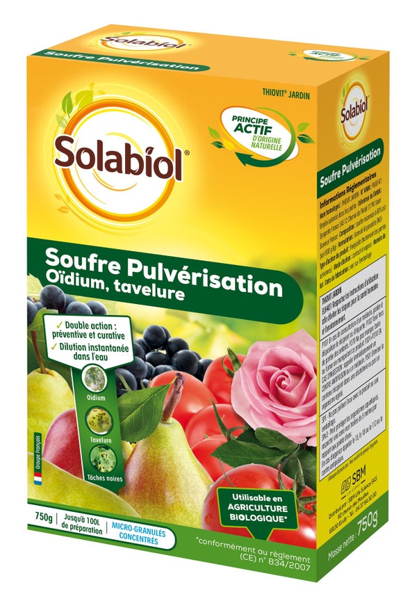 Soufre pulvérisation SOLABIOL, 750g