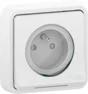 Prise avec terre étanche complet Mureva Styl, SCHNEIDER ELECTRIC, blanc