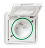 Prise avec terre étanche complet Mureva Styl, SCHNEIDER ELECTRIC, blanc