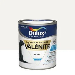 Peinture laque boiserie Valénite DULUX VALENTINE blanc mat 2 l