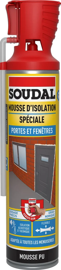 Mousse expansive porte/fenêtre SOUDAL Genius gun 500 ml