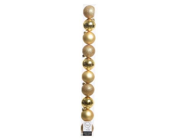 Boule Noel polystyrene d6cm or brillant/mat/paillette lot de 10