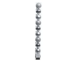 Boule Noel polystyrene d6cm argent brillant/mat/paillette lot de 10