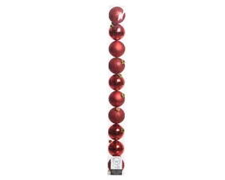 Boule Noel polystyrene d6cm rouge brillant/mat/paillette lot de 10