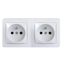 Prise double avec terre saillie complet Alréa, SCHNEIDER ELECTRIC, blanc