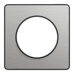 Plaque simple Odace Touch SCHNEIDER ELECTRIC, aluminium brossé liseré anthracite
