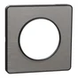 Plaque simple Odace Touch SCHNEIDER ELECTRIC, aluminium brossé liseré anthracite