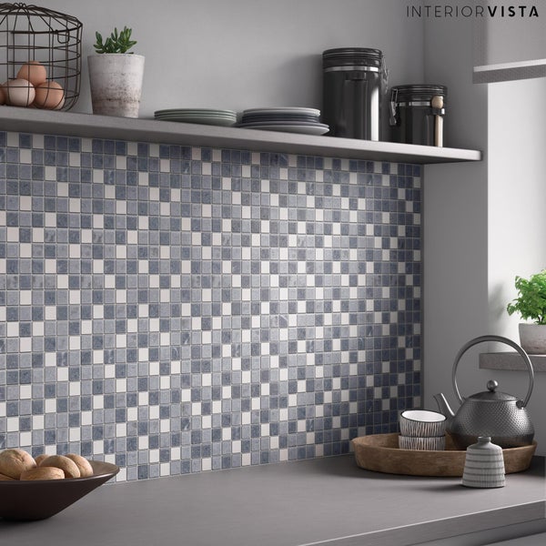 Mosaïque sol / mur Mineral noir, blanc et gris 30 x 30 cm ARTENS