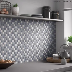 Mosaïque sol / mur Mineral noir, blanc et gris 30 x 30 cm ARTENS