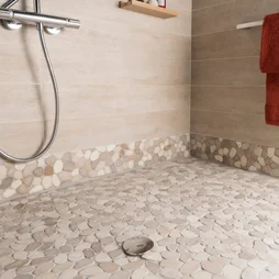Galets Sol Et Mur River Mix Blanc Beige 30.5 X 30.5 Cm