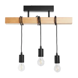 Plafonnier Industriel E27 Townshend Bois Noir, 3 X 60 W Eglo