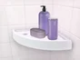 Etagère de bain / douche d'angle, blanche, Snap up shelf
