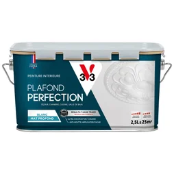 Peinture Plafond V33 Plafond Perfection Blanc Mat, 2.5 L