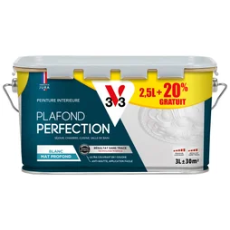 Peinture Plafond V33 Plafond Perfection Blanc Mat, 3 L