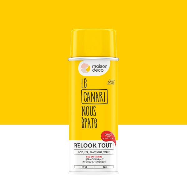 Peinture aérosol relook tout MAISON DECO jaune canari brillant 0.400 L